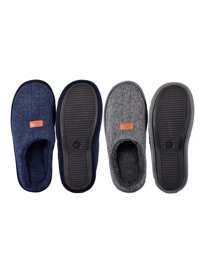 Pantoufle homme suedine  pack de 2 Multicolore - Kiabi