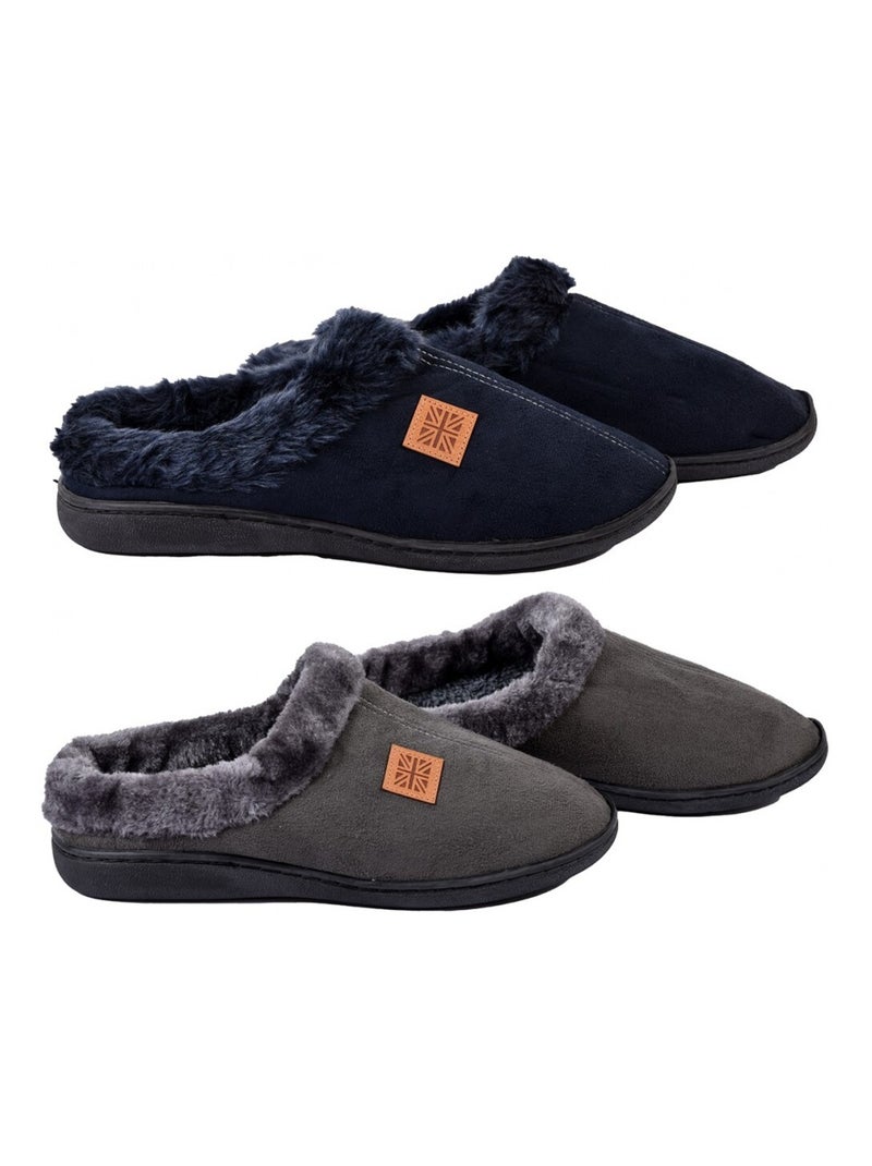 Pantoufle homme suedine  pack de 2 Multicolore - Kiabi