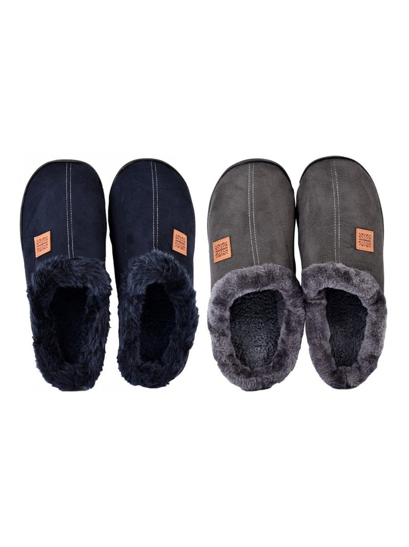 Pantoufle homme suedine  pack de 2 Multicolore - Kiabi