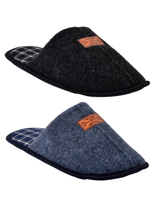 Pantoufle homme suedine pack de 2 - Kiabi Pantoufle homme suedine pack de 2 - Kiabi
