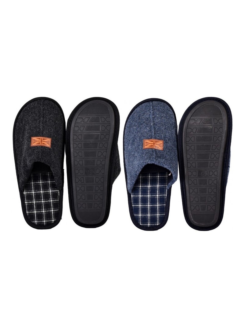 Pantoufle homme suedine  pack de 2 Multicolore - Kiabi