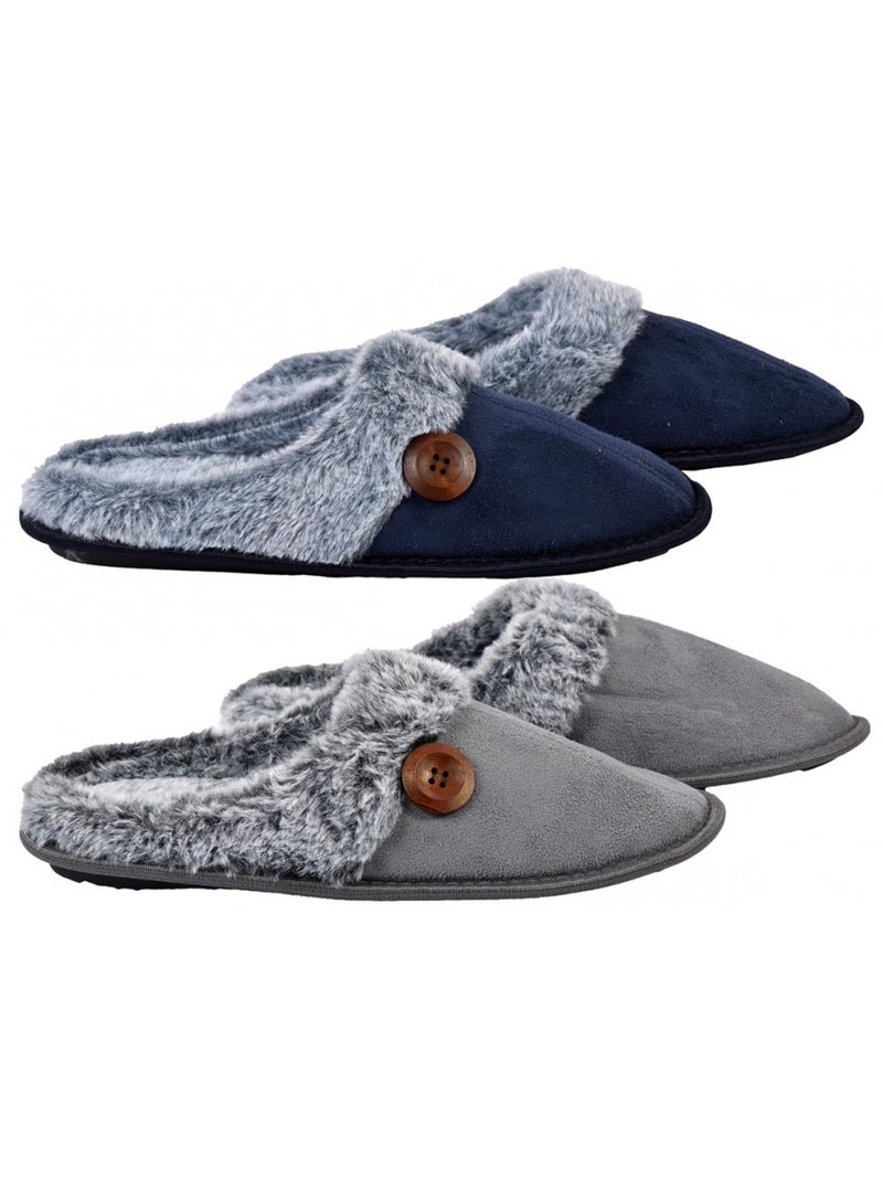 Pantoufle homme suedine  pack de 2 Multicolore - Kiabi