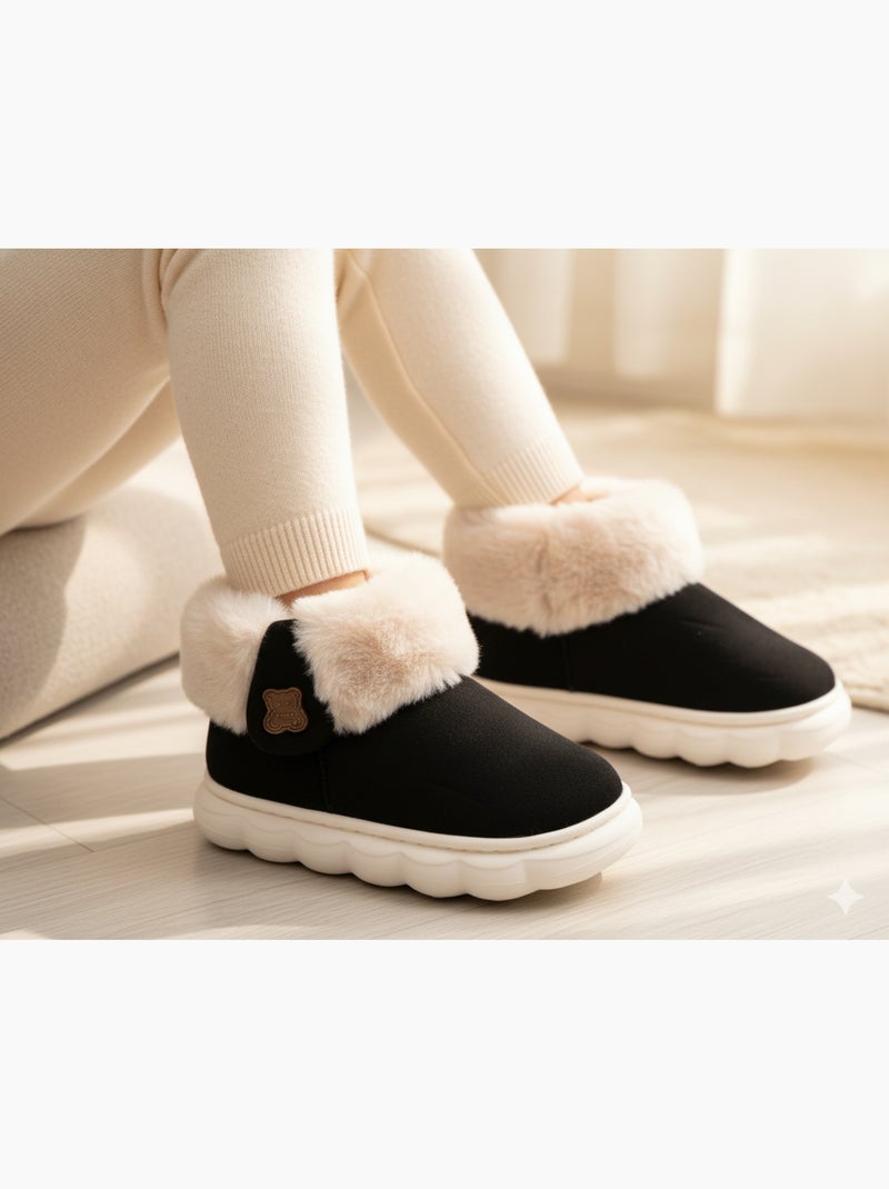 Pantoufles Bottines Fille Chaudes et Légères MP9760 Noir - Kiabi