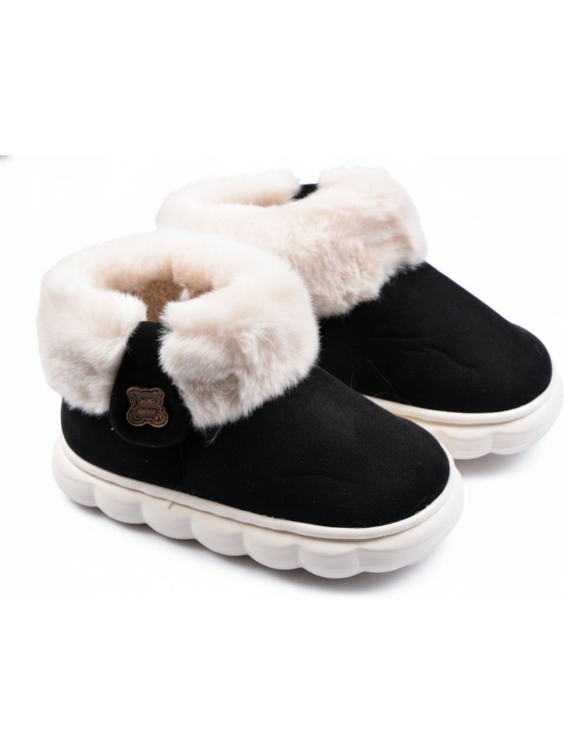 Pantoufles Bottines Fille Chaudes et Légères MP9760 Noir - Kiabi