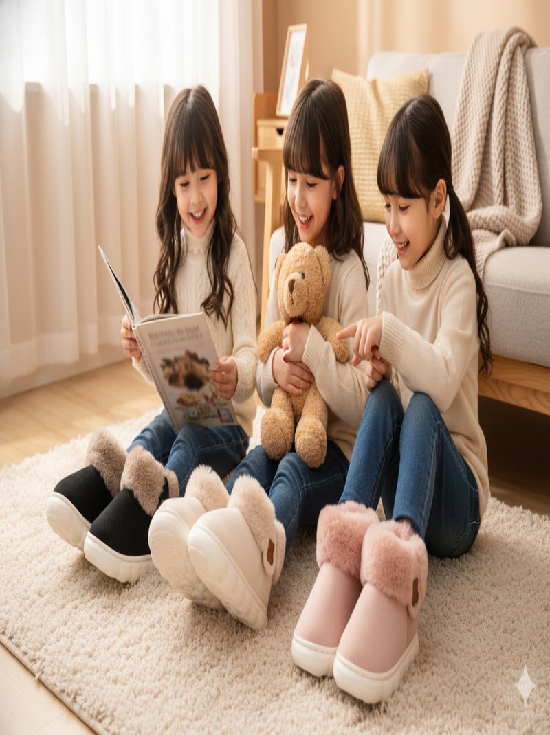 Pantoufles Bottines Fille Chaudes et Légères MP9760 Noir - Kiabi