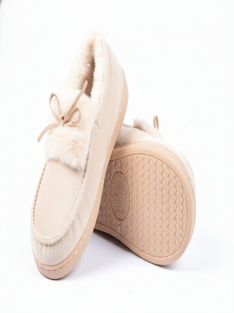 Pantoufles Charentaises femme Velours MD10154 Taupe - Kiabi