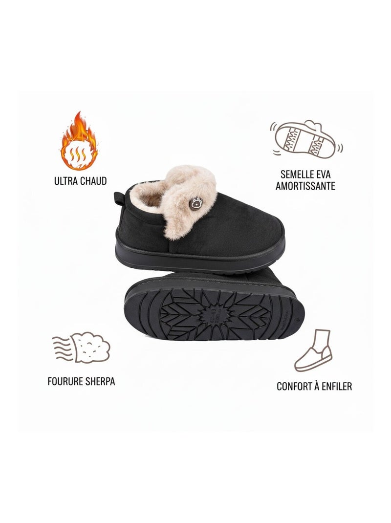 Pantoufles charentaises montantes MU10162 Noir - Kiabi