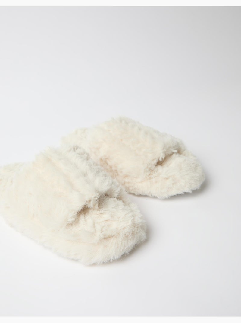 Pantoufles de salle ouverte, mo fashion Ecru - Kiabi