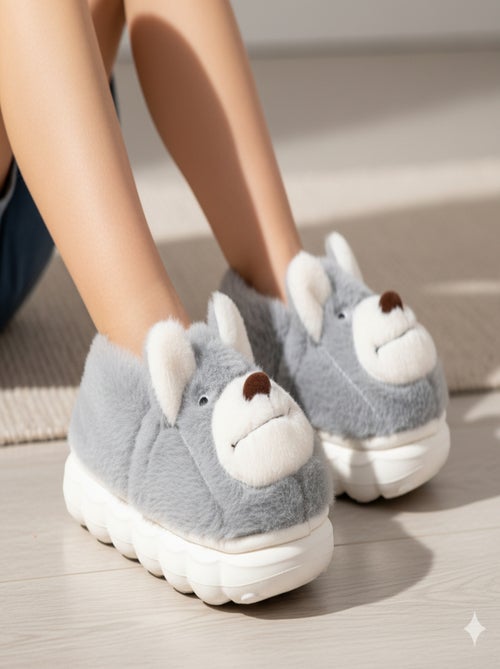 Pantoufles Enfant Animaux 3D Ultra Douces MD9758 - Kiabi
