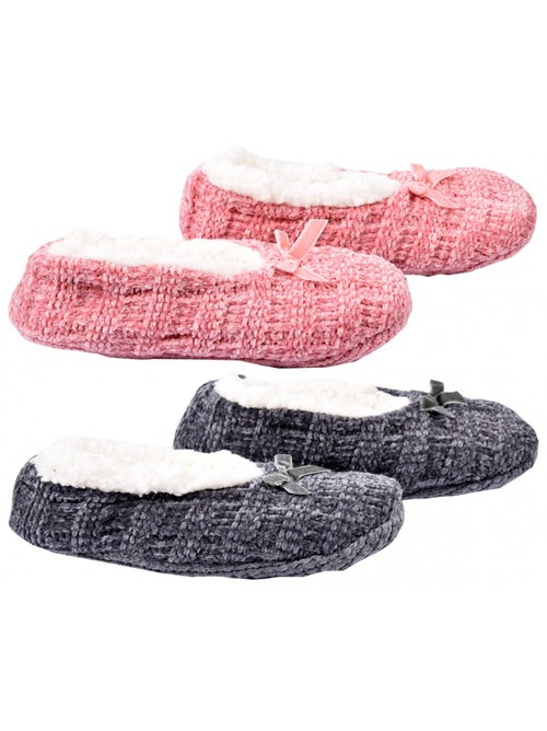 Pantoufles Femme CASA AND CO Pack de 2 - Kiabi Pantoufles Femme CASA AND CO Pack de 2 - Kiabi