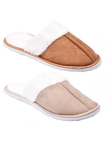 Pantoufles femme casa and co pack de 2
