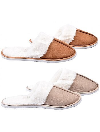 Pantoufles femme casa and co pack de 2