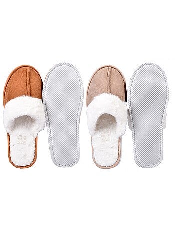 Pantoufles femme casa and co pack de 2