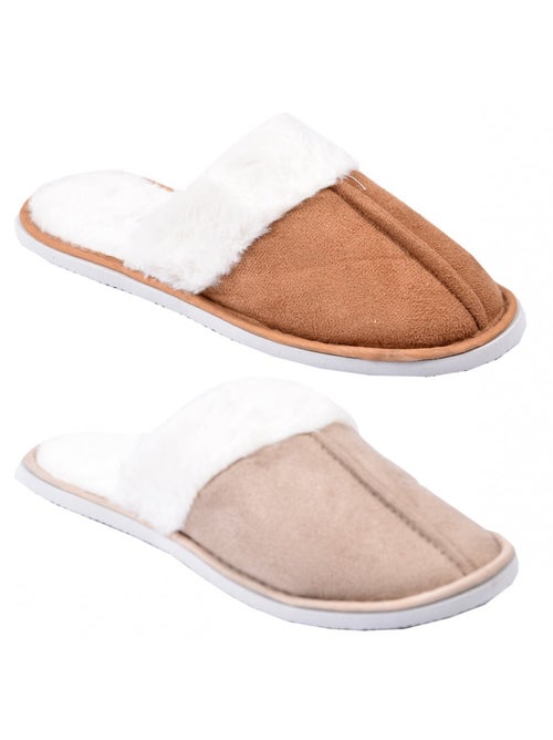 Pantoufles femme casa and co  pack de 2 - Kiabi