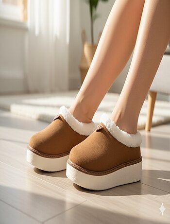 Pantoufles femme hiver mule style scandinave nd10882