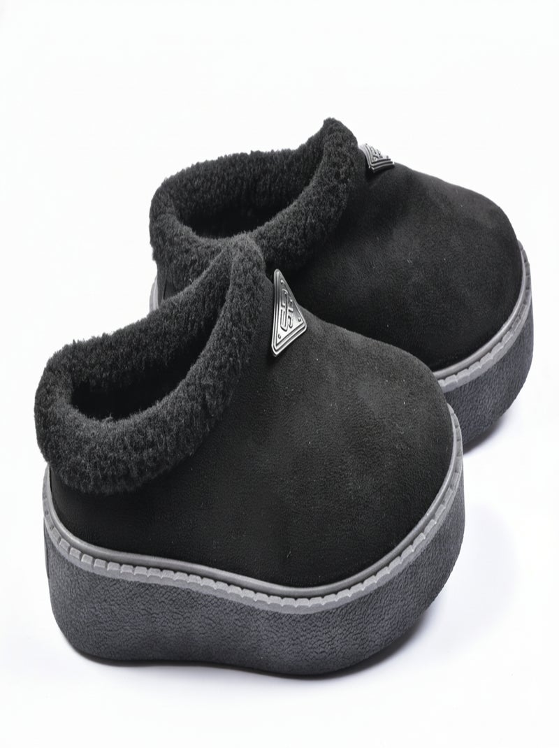 Pantoufles femme hiver mule  style scandinave nd10882 Noir - Kiabi