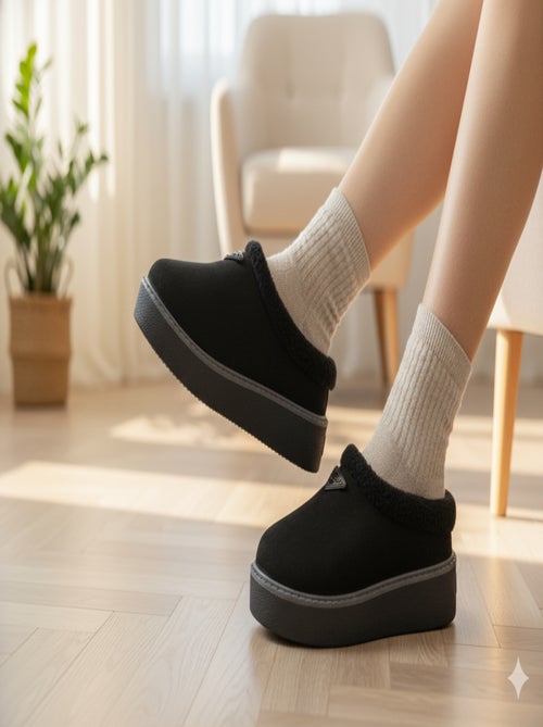 Pantoufles femme hiver mule style scandinave nd10882 - Kiabi Pantoufles femme hiver mule style scandinave nd10882 - Kiabi