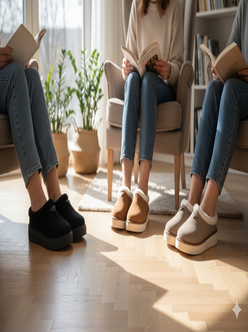 Pantoufles femme hiver mule  style scandinave nd10882 Noir - Kiabi