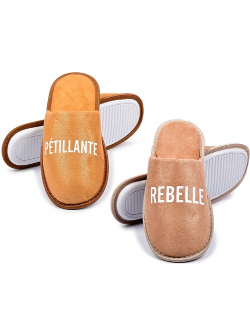 Pantoufles Femme Lurex Glitter Pack de 2 Paires - Kiabi