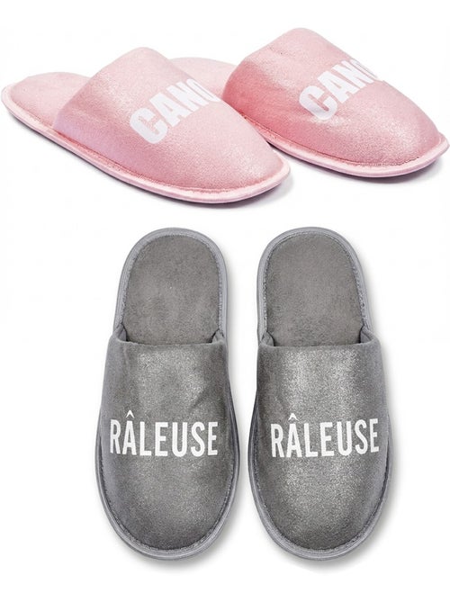 Pantoufles Femme Lurex Glitter Pack de 2 Paires - Kiabi