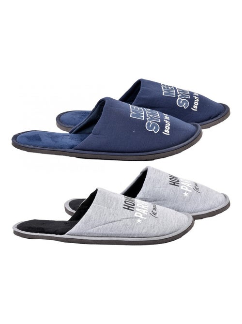 Pantoufles homme lot de 2 - Kiabi