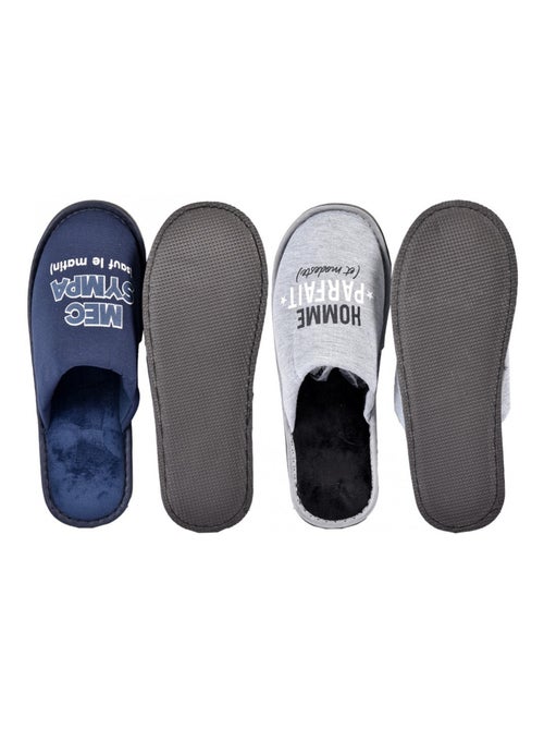 Pantoufles homme lot de 2 - Kiabi