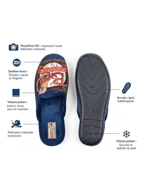 Pantoufles Homme Mule Fantaisie PHOTOPRINT - Kiabi Pantoufles Homme Mule Fantaisie PHOTOPRINT - Kiabi