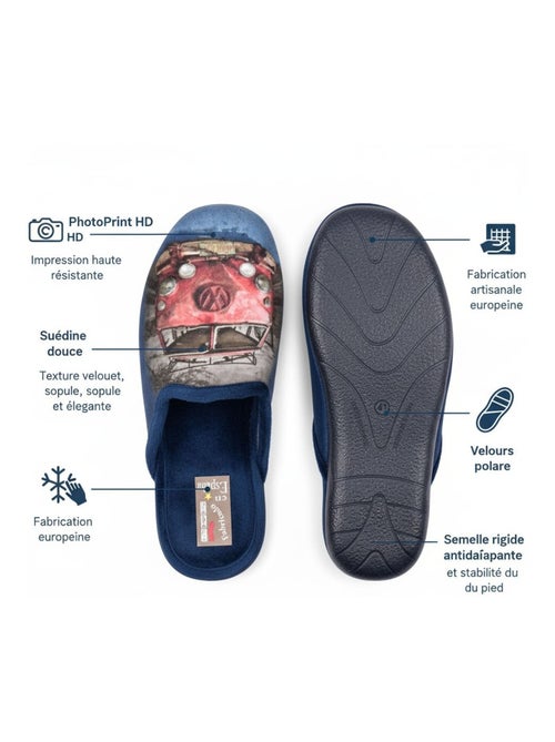 Pantoufles Homme Mule Fantaisie PHOTOPRINT - Kiabi Pantoufles Homme Mule Fantaisie PHOTOPRINT - Kiabi