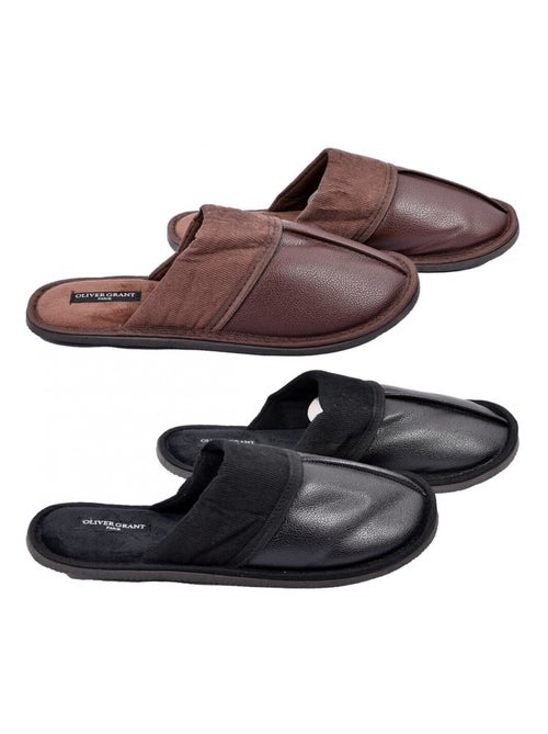 Pantoufles Homme OLIVER GRANT Pack de 2 - Kiabi Pantoufles Homme OLIVER GRANT Pack de 2 - Kiabi