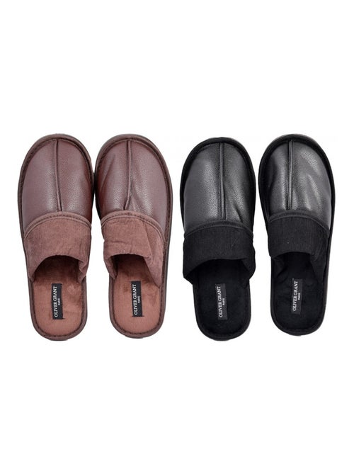 Pantoufles Homme OLIVER GRANT Pack de 2 - Kiabi Pantoufles Homme OLIVER GRANT Pack de 2 - Kiabi