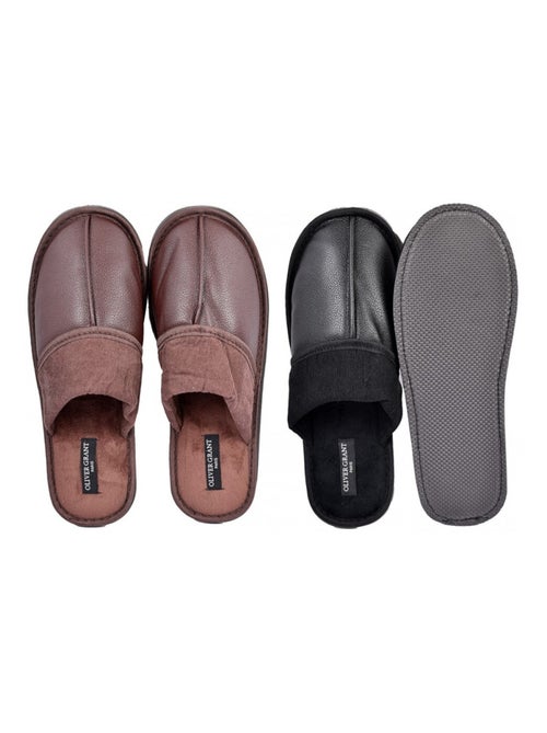 Pantoufles Homme OLIVER GRANT Pack de 2 - Kiabi Pantoufles Homme OLIVER GRANT Pack de 2 - Kiabi