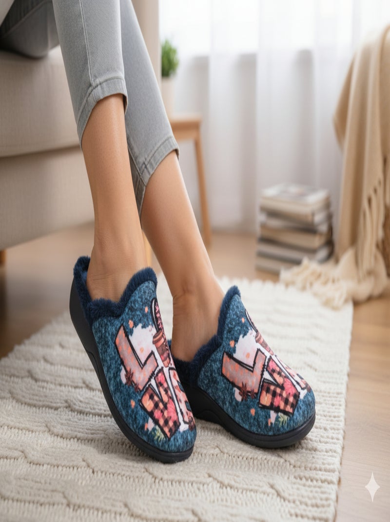 Pantoufles Mules femme PHOTOPRINT Bleu marine - Kiabi