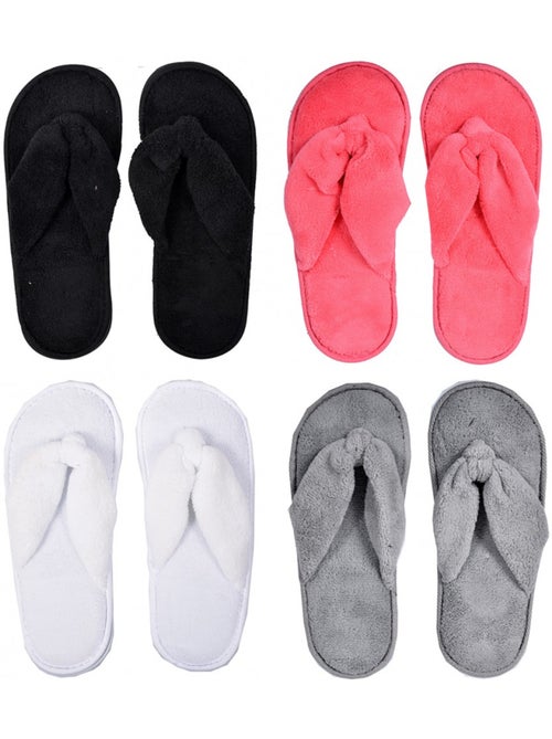 Pantoufles pour femme infinitif confort pack de 4 - Kiabi Pantoufles pour femme infinitif confort pack de 4 - Kiabi
