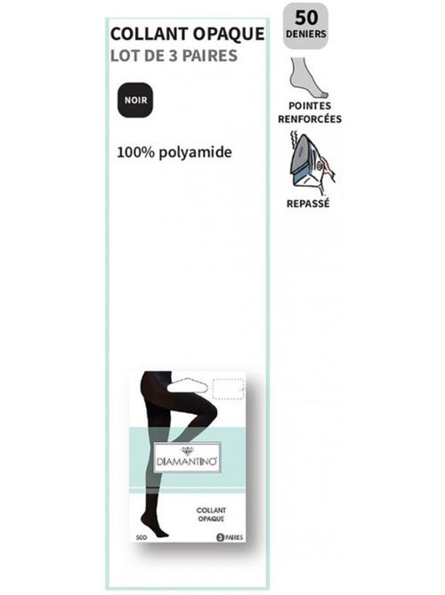 Panty Dames Comfort en Sterkte DIAMANTINO - Set van 3 - Kiabi Panty Dames Comfort en Sterkte DIAMANTINO - Set van 3 - Kiabi