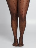 Panty met hartjesmotief zwart - Kiabi