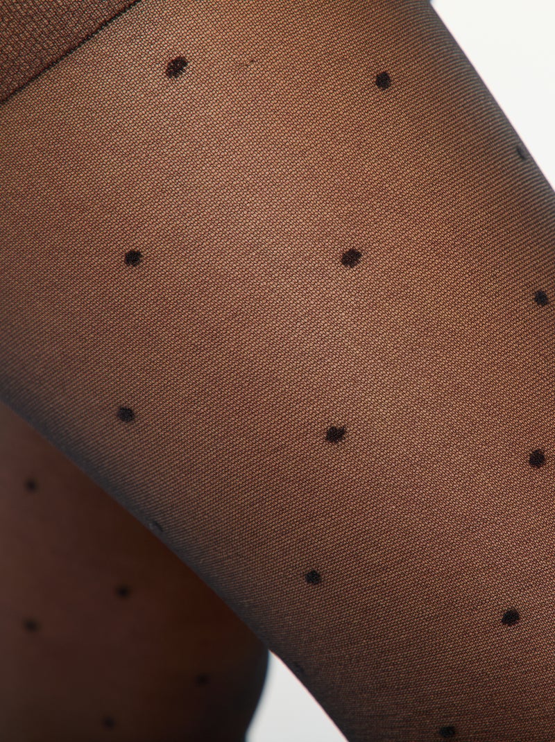 Panty met plumetisborduursel zwart - Kiabi