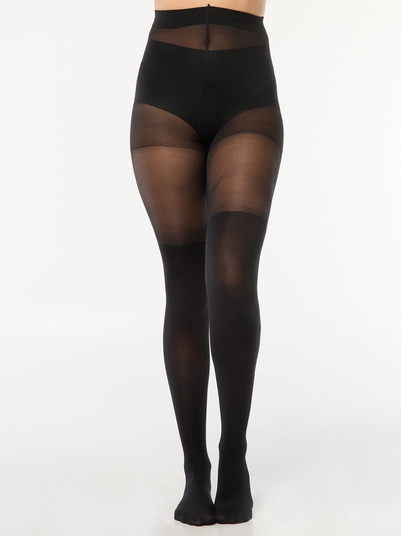 Panty met sokeffect zwart - Kiabi