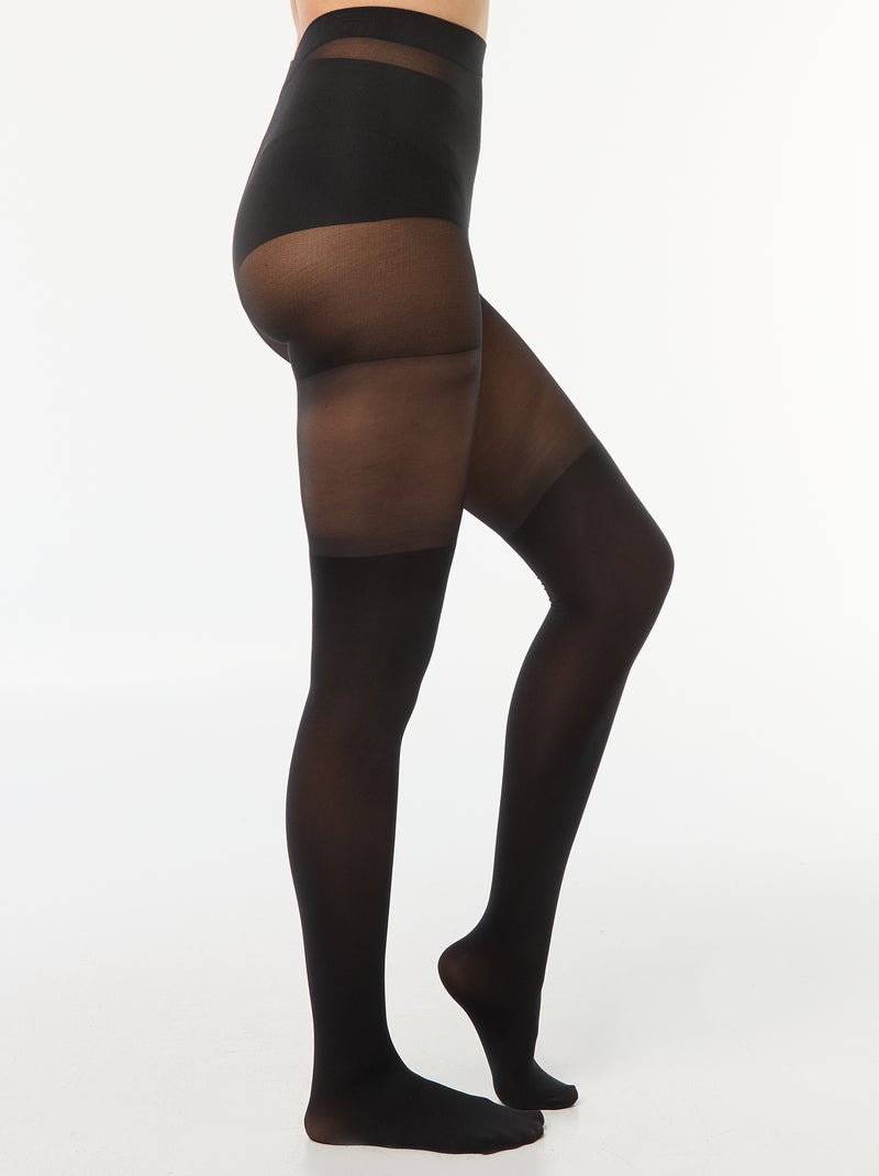 Panty met sokeffect zwart - Kiabi