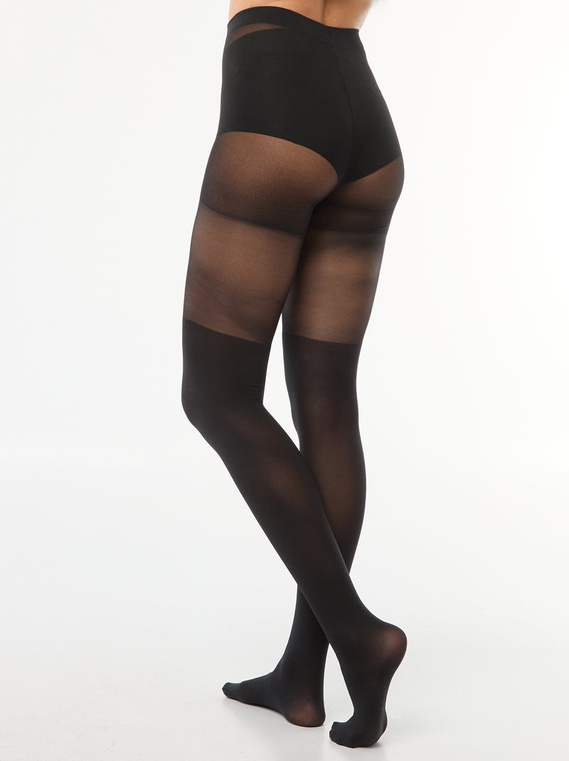 Panty met sokeffect zwart - Kiabi