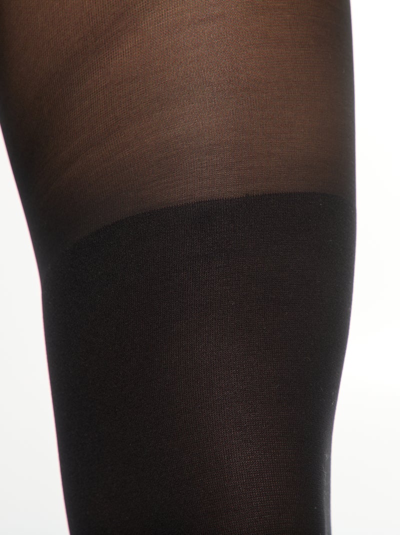 Panty met sokeffect zwart - Kiabi