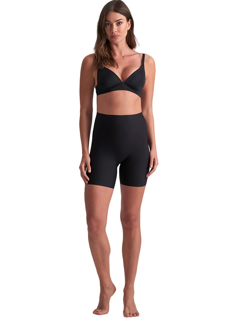 Panty short hauteur moyenne uni stretch Noir - Kiabi