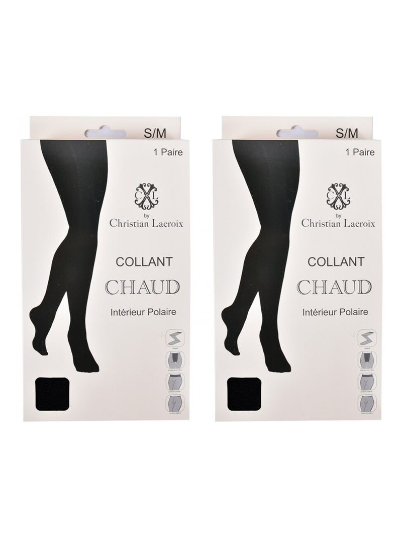 Panty Thermo CXL By CHRISTIAN LACROIX - Set van 2 Zwart - Kiabi