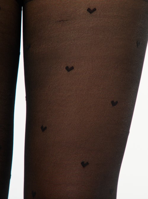 Panty van plumetis met hartjes - Kiabi