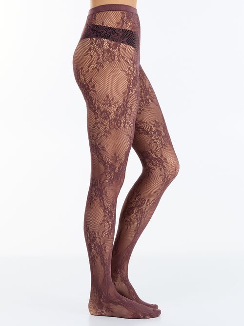 Panty's met bloemenmotief en kanteffect - Kiabi Panty's met bloemenmotief en kanteffect - Kiabi