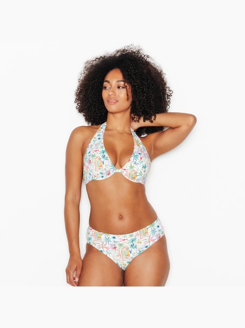 Papaye badpak diep decolleté sjaal multikleur wit - Kiabi Papaye badpak diep decolleté sjaal multikleur wit - Kiabi