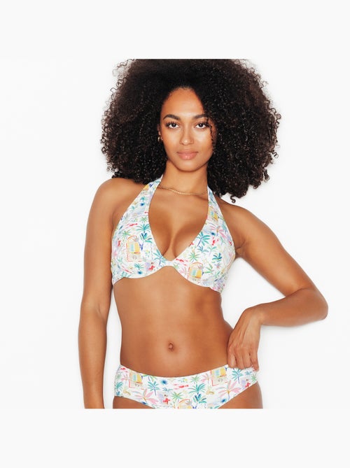 Papaye badpak diep decolleté sjaal multikleur wit - Kiabi Papaye badpak diep decolleté sjaal multikleur wit - Kiabi