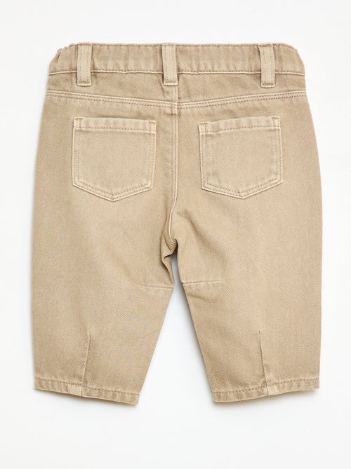 Paperbag broek van katoentwill - Kiabi