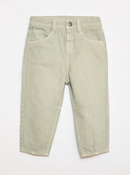 Paperbag broek van katoentwill - Kiabi