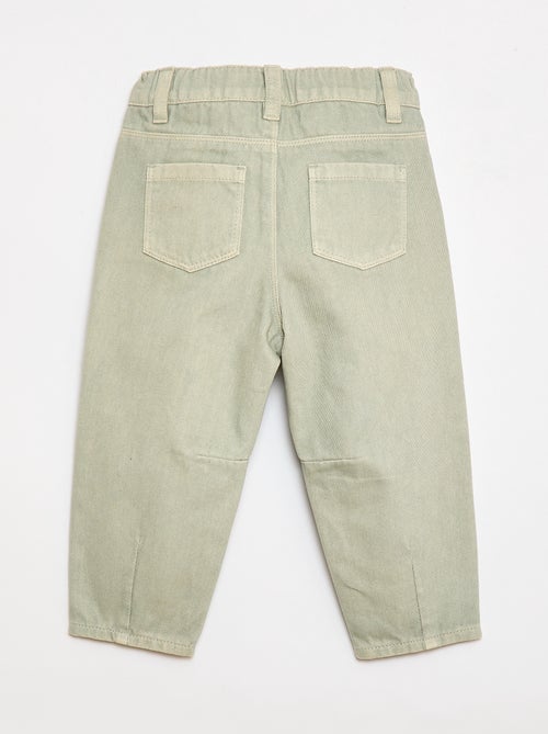 Paperbag broek van katoentwill - Kiabi