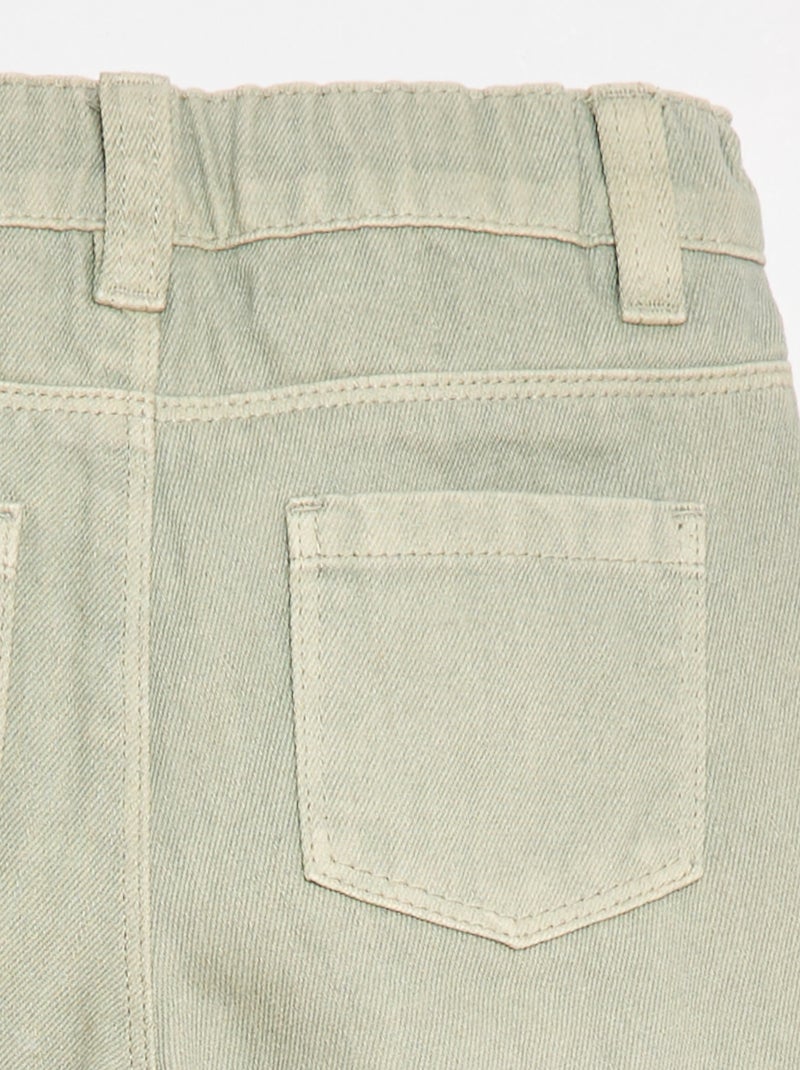 Paperbag broek van katoentwill Grijs - Kiabi